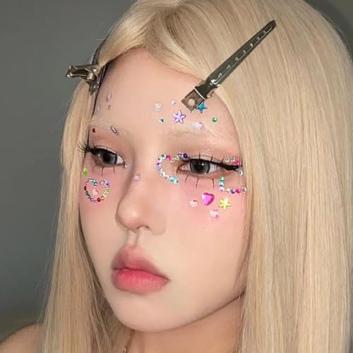 NOOEPC Self-Adhesive Face Gems & Hair Rhinestones for Festivals and Makeup