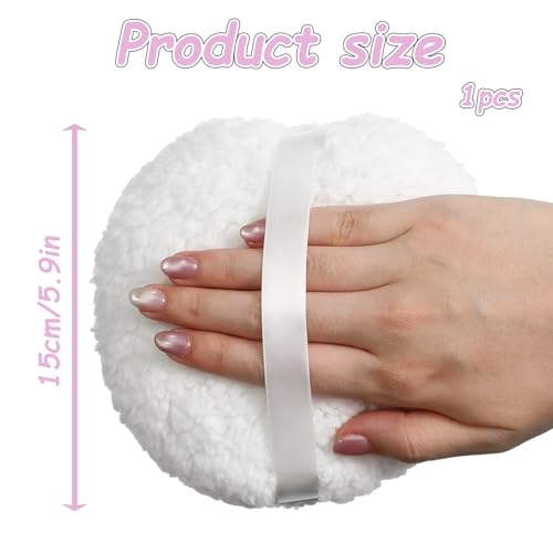 6 Inch Extra Large Body Powder Puff Fluffy Soft Makeup Sponge White