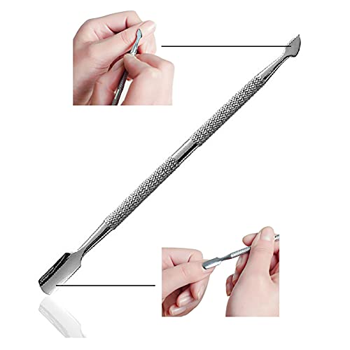 Dual Ended Stainless Steel Cuticle Pusher and Nail Cleaner 4-Pack