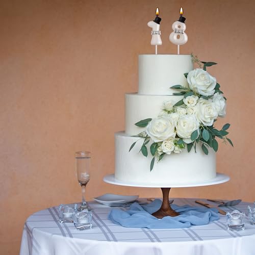 Elegant 18th Birthday Cake Candles - Smokeless White Number 18