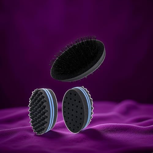 DPWOUM Double-Sided Barber Hair Sponge Brush for Curls, Twists and Waves