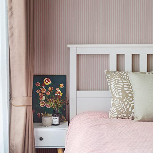 Pink and White Stripe Self-Adhesive Wallpaper Contact Paper 17.7" x 117"