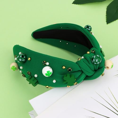 St. Patrick's Day Knotted Headband - Lucky Clover Hair Accessory for Women