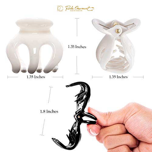 RC Roche 12 Pcs Small Octopus Hair Claw Clips Pumpkin Shape Black White