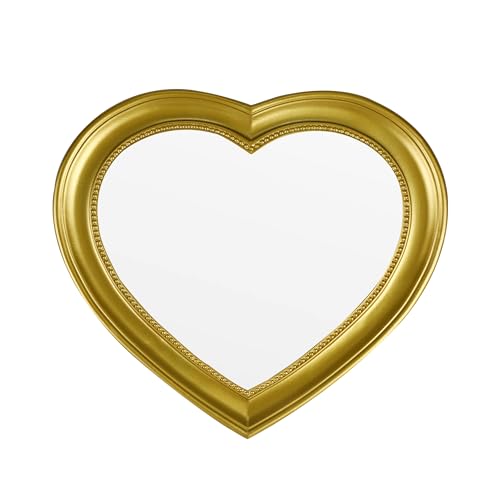 Heart Shaped Mirror - Romantic Gold Wall Decor, 12.6x11in