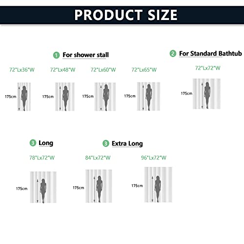 Independence Day Shower Curtain - Star Pattern, 72"x72" Waterproof Fabric