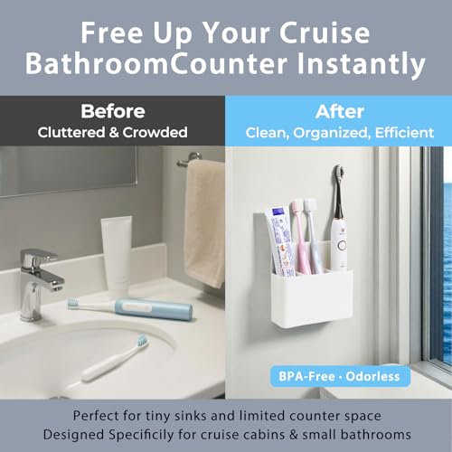 Magnetic Toothbrush Holder for Cruise Cabins - Compact Bathroom Organizer