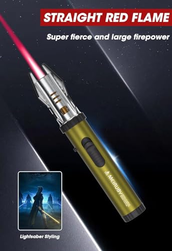Green Lightsaber Torch Lighter - Windproof, Flame Butane Refillable Gift for Men Dad