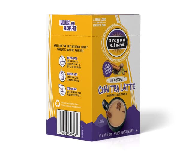 Oregon Chai Original Dry Chai Latte Mix, 8 Count Pack