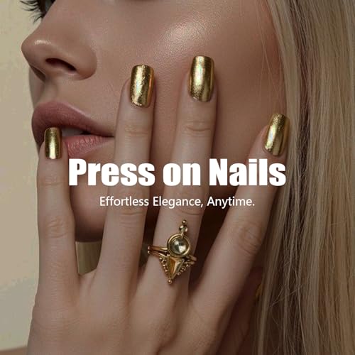 Halloween Press on Nails Short Square French Tip False Nail Kit