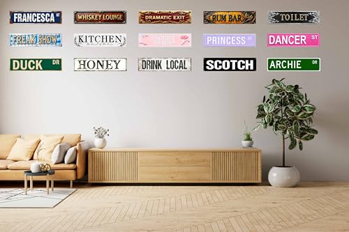 Dramatic Exit Vintage Tin Sign - 4x16 Inch Retro Metal Plaque for Home, Bar, Garage, Garden