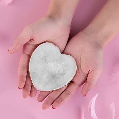 WLLHYF Resin Nail Art Palette Gold Edge Heart Shaped Makeup Mixing Tray