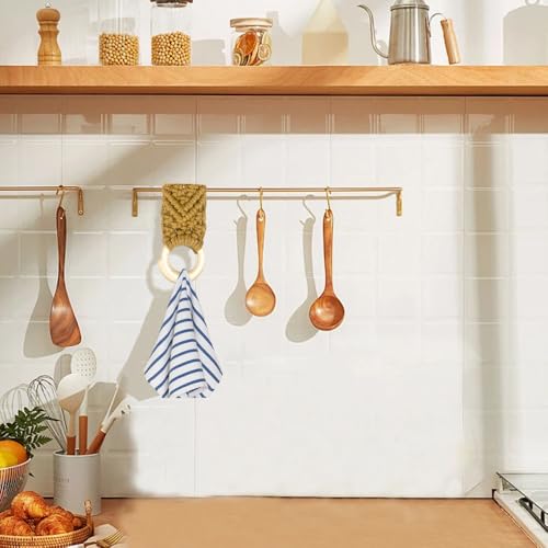 2-Piece Hand-Woven Crochet Towel Holder - Bohemian Kitchen Towel Ring