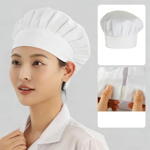 Unisex Adjustable Chef Hat - Reusable Kitchen Cooking Cap