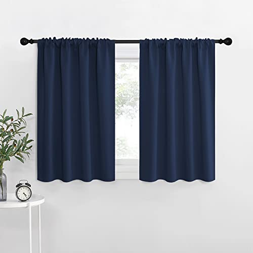 NICETOWN Navy Blackout Curtains for Camper - 42"W x 36"L, Pack of 2
