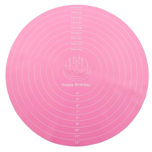12-Inch Pink Silicone Baking Mat with Measurements | Non-Stick & Reusable