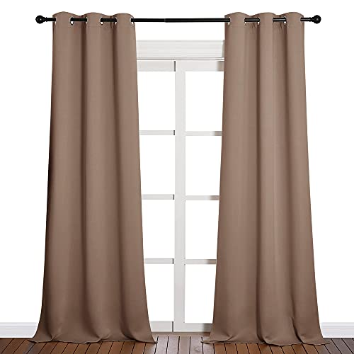NICETOWN Blackout Curtains 2 Panels - 42"W x 90"L, Cappuccino Grommet
