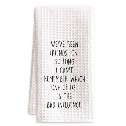 Funny Friendship Kitchen Towels - Waffle Weave Hand Towels for Women