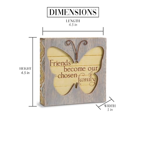 Friend Butterfly Plaque - 4.5" Rustic Gift by Pavilion Gift