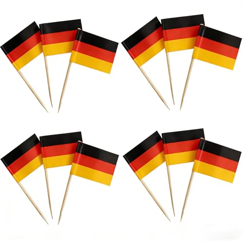 Germany Flag Toothpicks - 100 Pcs Mini Cocktail Picks for Parties