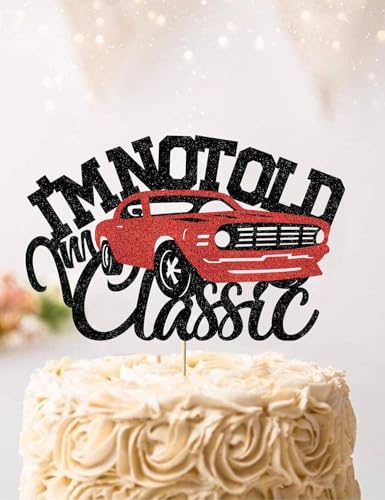 Classic Red Car Cake Topper for Men's 40th to 90th Birthdays