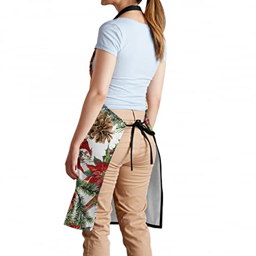 Waterproof Unisex Apron with 2 Pockets - Red Birds Pattern, Kitchen & BBQ