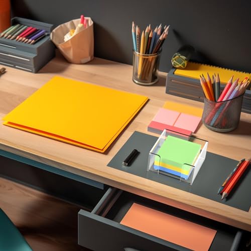 Clear Acrylic Sticky Note Holder for 3x3 Inch Notes - Desk Organizer
