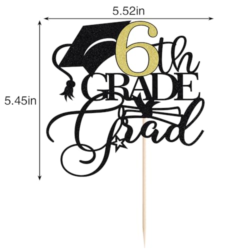 6th Grade Graduation Cake Topper - Class of 2026 Decor