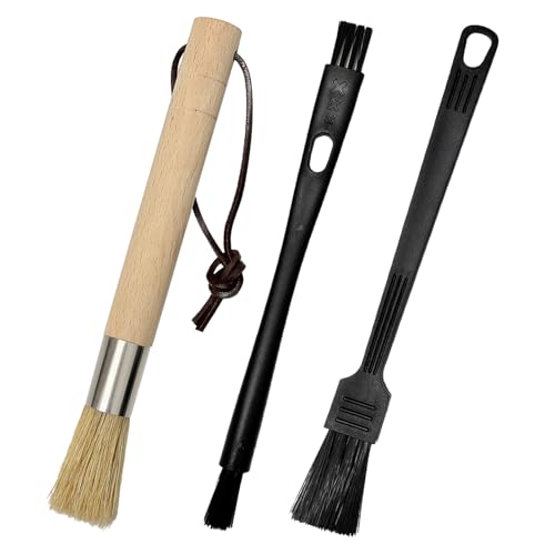 Coffee Grinder Cleaning Brush Set - 3 Pack with Natural Bristles