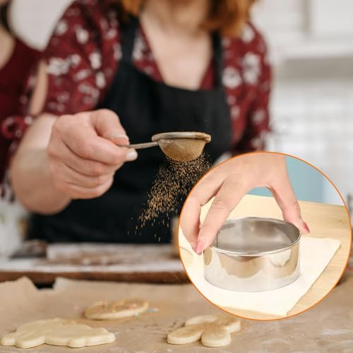 EJIUJIUO 6-Piece Stainless Steel Round Cookie Cutter Set
