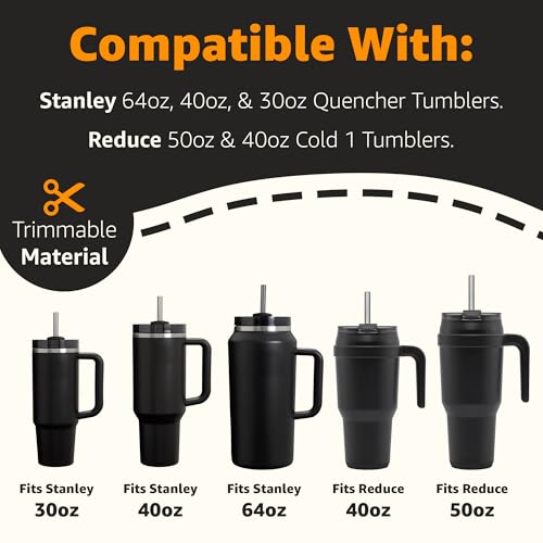 12" Replacement Straws for Stanley & Reduce Tumblers - 6-Pack