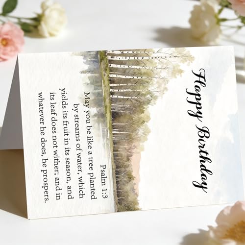 Christian Birthday Card AM-447 with Uplifting Scripture