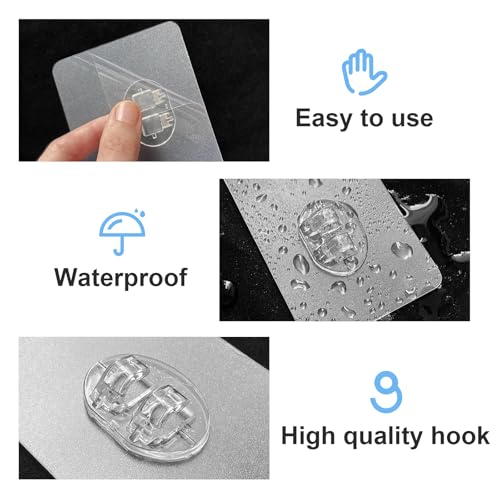 5 Pcs Shower Caddy Adhesive Replacement Hooks - Heavy Duty 40lb Capacity