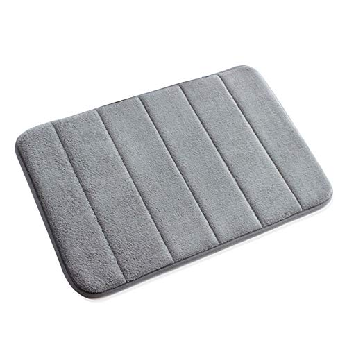 VANRA Grey Anti-Slip Memory Foam Bath Mat 15.7" x 23.6"