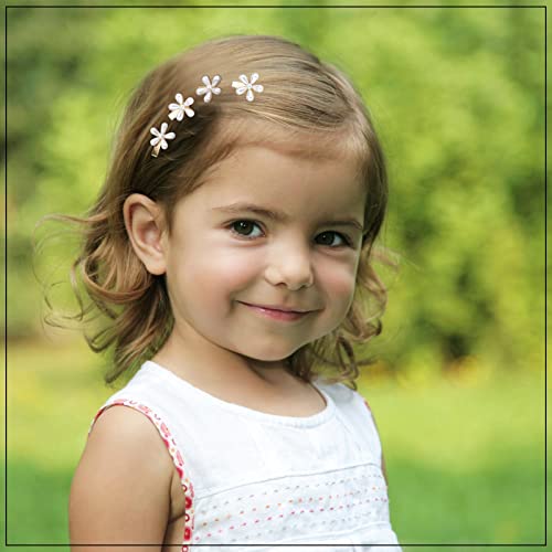 CUBACO Mini Metal Daisy Hair Claw Clips 12 Pcs White Flower Hair Accessories