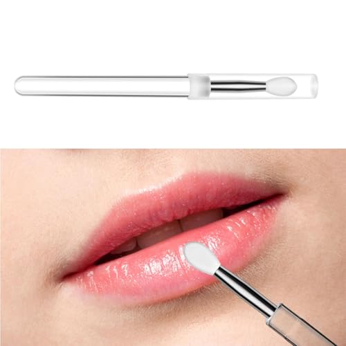 Silicone Lip Brush Set with Caps - 3 Pcs Lipstick Applicators