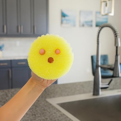Scrub Pro Non-Scratch Cleaning Sponges - 3 Pack for Kitchen & Bathroom