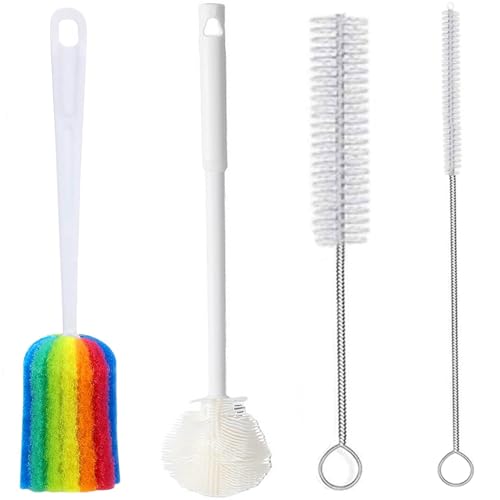 4-Piece Bottle Cleaning Brush Set with Long Handle for Easy Washing