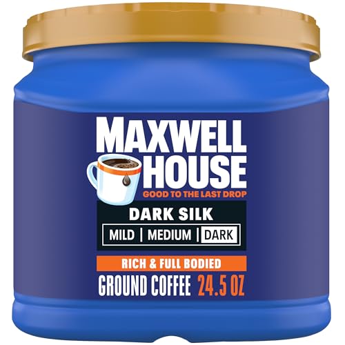 Maxwell House Dark Silk Ground Coffee, 24.5 oz Canister