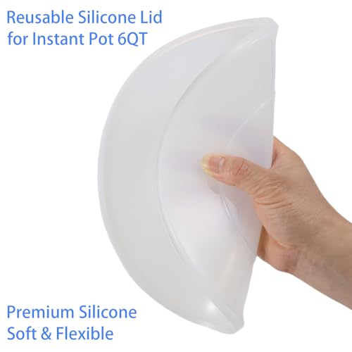 MIRUMIO Silicone Lid for Instant Pot 6QT & 5QT - 9.8 Inch Reusable Food Cover