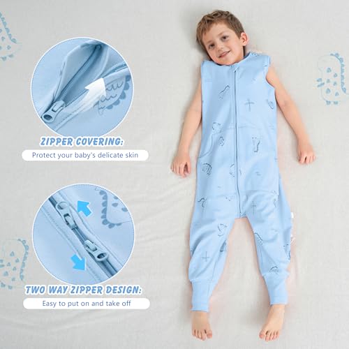 LAT Summer Baby Sleep Sack with Legs - Dinosaur Cotton Wearable Blanket