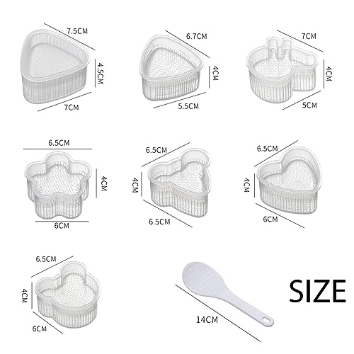 8-Piece Onigiri Rice Ball Maker Set with Spatula - Fun Sushi Molds