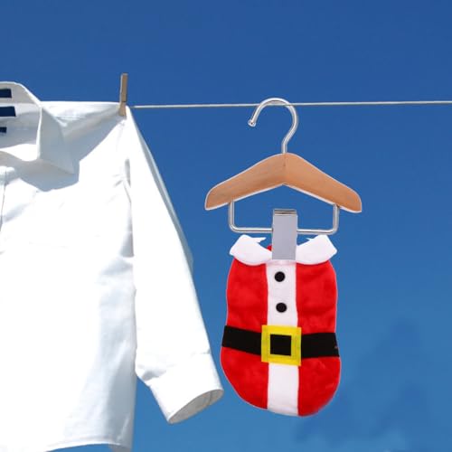 ORFOFE Wooden Pet Clothes Hanger 2-Pack Closet Organizer Clips for Dog and Cat Apparel