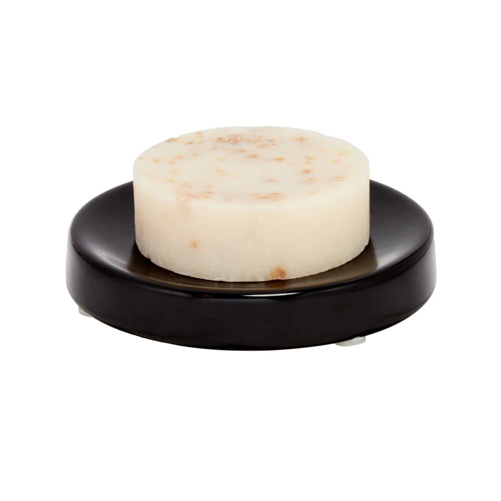 iDesign Ceramic Earth Collection Bar Soap Dish, Matte Black