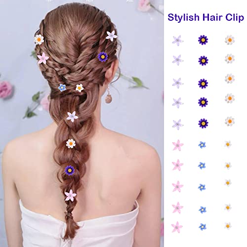 Lora Rossie 30 Pcs Mini Daisy Hair Clips - Multicolor Flower Hair Accessories