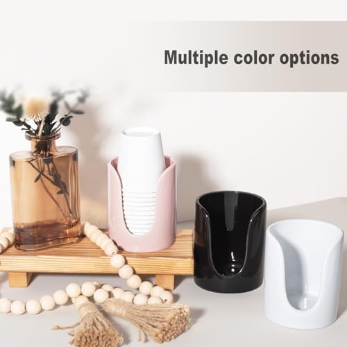 Ceramic Bathroom Cup Dispenser for 3-4 oz Cups - White, 1 Pack