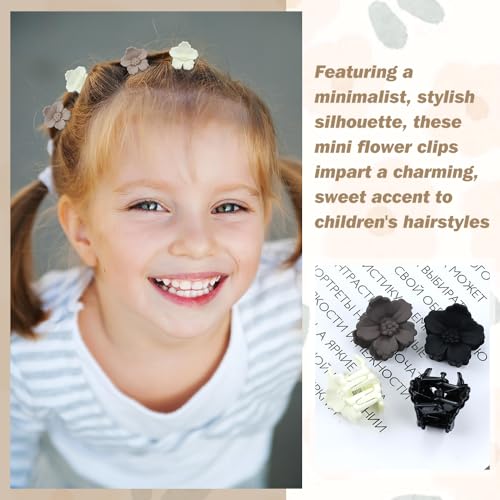 Dizila 70-Piece Mini Flower Hair Claw Clips Neutral Colors