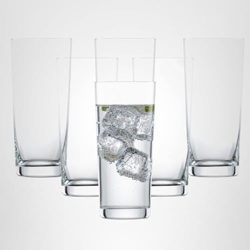 SCHOTT ZWIESEL Basic Bar Tumblers 13 Ounce (Set of 6), Medium-Sized Longdrink Glasses, Dishwasher-Safe Tritan Crystal Glasses, Made in Germany