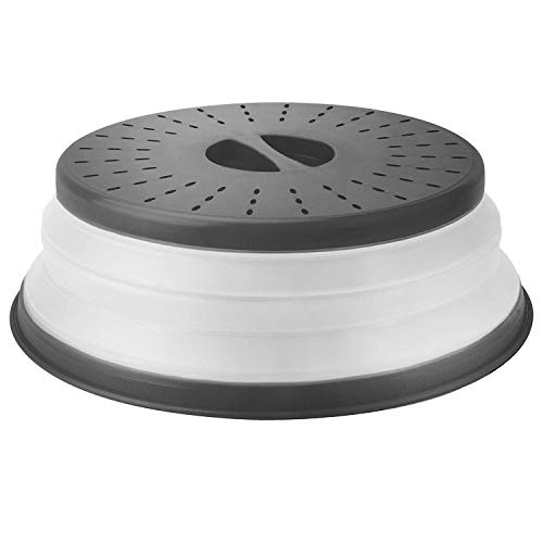 Tovolo Collapsible Microwave Splatter Cover - Charcoal Gray, Medium 10.5"