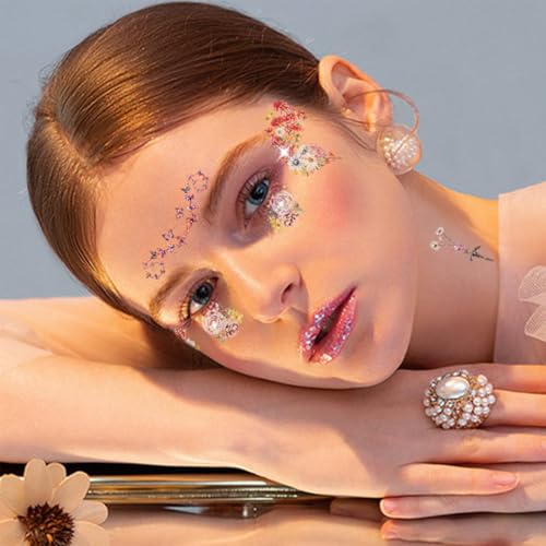 Glitter Butterfly Temporary Tattoos 10 Sheets Waterproof Face Stickers